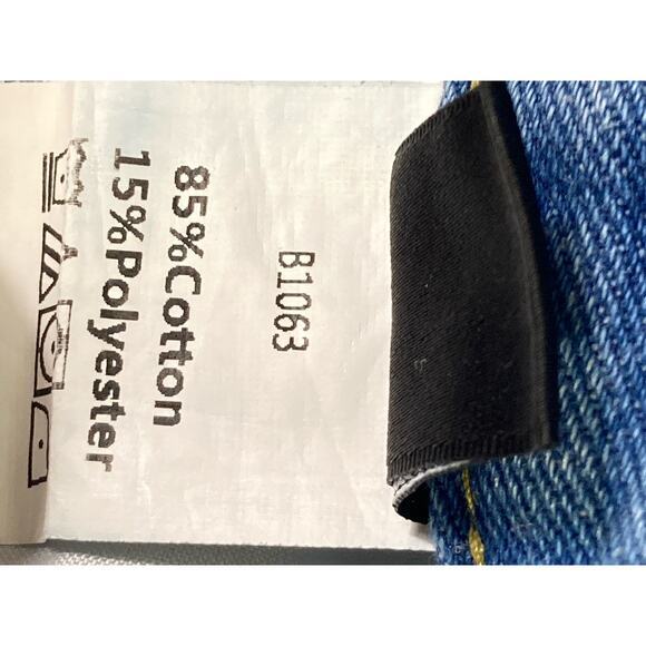 Women's High Waisted Distressed Straight Leg Jeans Blue Size M - Picture 4 of 12